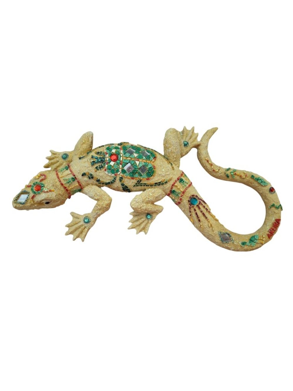 Large Mosaic Gecko Wall Decor Lizard Plaque Tropical Boho Garden Art 36cm